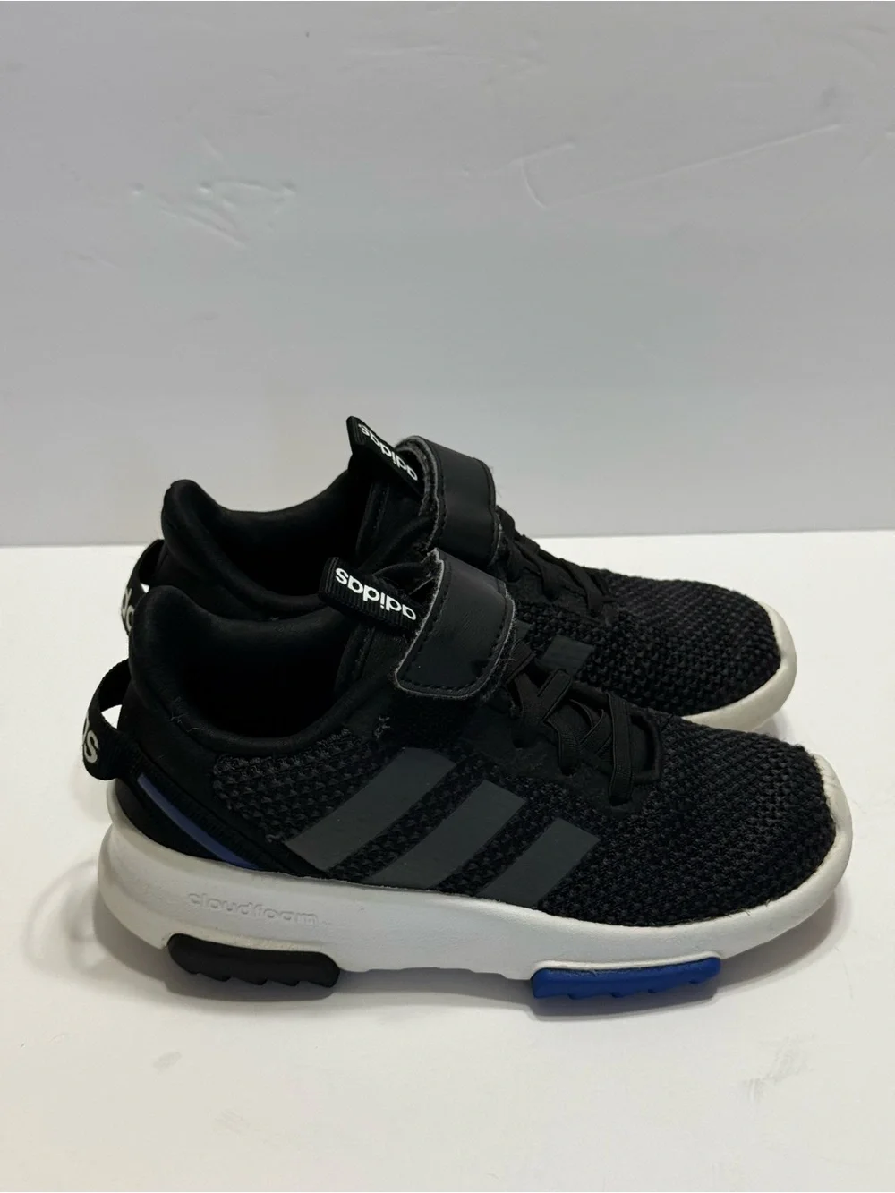 adidas Cloudform Black Mesh Sneakers with White Midsole Boy's Sz 11